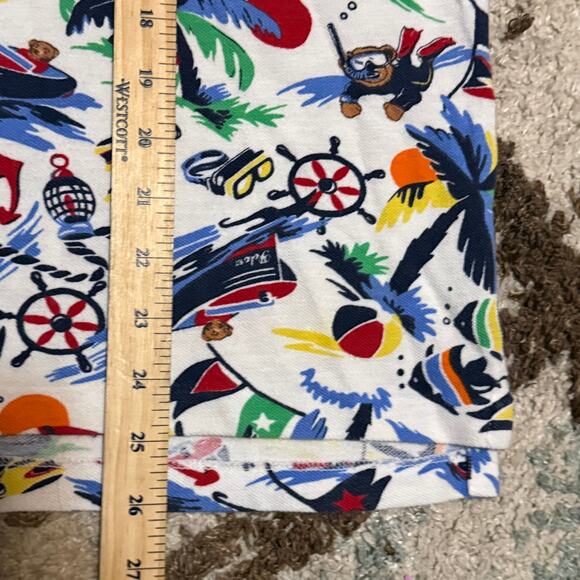 Polo Ralph Lauren Classic Fit Shirt Polo Bear Surf Nautical AOP Size Large - Picture 8 of 8